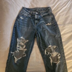 American Eagle Outfitters Women's Distressed Blue Jeans